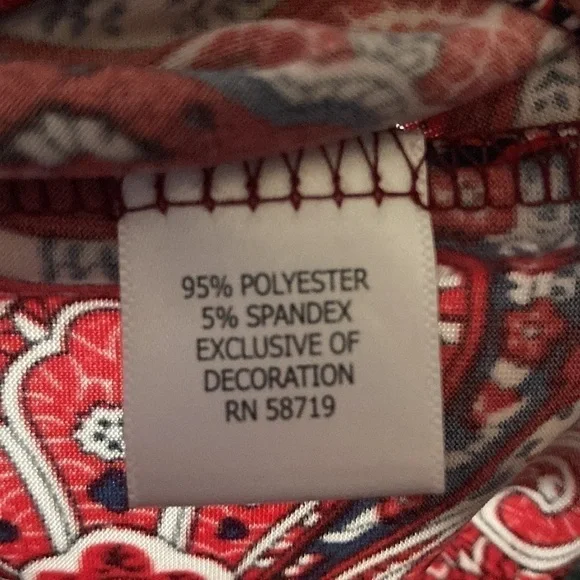 Studio Works Red Short Ruffle Sleeve Top Medium​​​ - Picture 12 of 12